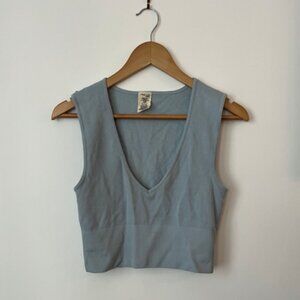 C’est Moi Bamboo Blend V-Neck Cropped Tank | One Size